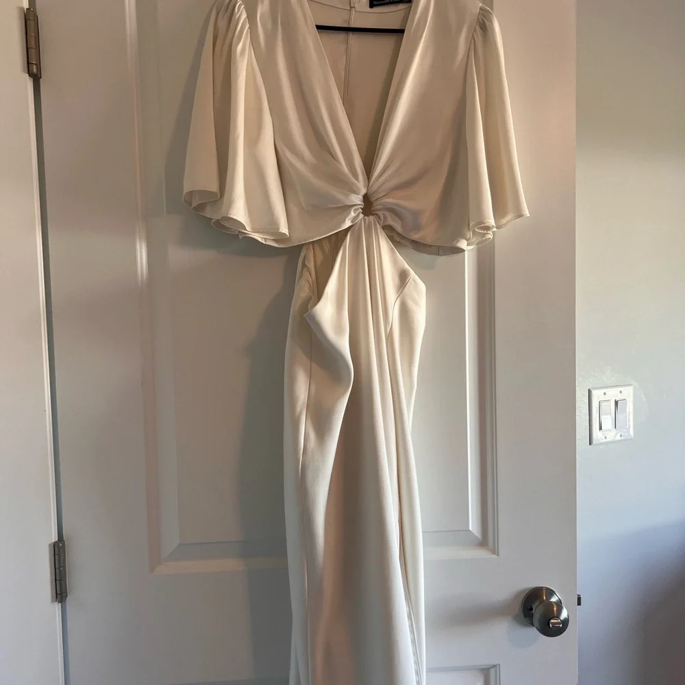 Abercrombie & Fitch Cream Cutout Maxi Dress